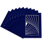 Pack of 25 Acid Free 11x14 Mats Bevel Cut for 8.5x11 Photos - Brooke Blue Suede Precut Matboards With Backing Boards and Clear Photo Mat Bags For Pictures, Photos, Framing - 4-ply Thickness