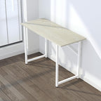 47 inch Folding Desk, Writing Gaming Computer Camping Table, No Assembly Required Home Office Desk, Natural and White