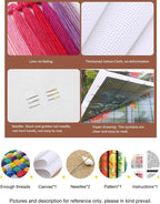 Findvoor Counted Cross Stitch Kits for Adults Full Range of Cross Stitching Embroidery Unprinted Pattern for Beginners, 11CT Needlepoint Kit Patterns Embroidery Kits-Van Gogh Starry Sky 18x18 inch