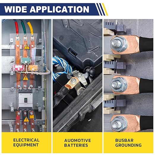 haisstronica 10pcs 3/0 AWG - 5/16"(M8) Tinned Copper Battery Lugs