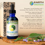 Comfrey Oil Raw with Sunflower Oil, Infused, Pressed Herbal Remedy, Support for Bruises, Sore Muscles, and Healthy Skin, Organic Skincare for All Skin Types - 1 fl oz