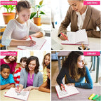 feela 5 Pack Notebooks Journals Bulk, Hardcover Notebook Classic Ruled Lined Journals with Pen Holder for Women Girls School Business Supplies, with 5 Black Pens, 120 GSM, 5.1”x8.3”, A5, Berry
