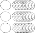 PATIKIL 1.8" x 2" Loose Leaf Binder Rings, 30 Pcs Metal Book Rings Nickel Keychain Ring for Paper Index Cards Flash Card Notebook Rings Office Home Book Binder, Silver Tone