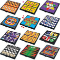 Gamie Magnetic Board Travel Games for Kids, Set Includes 12 Retro Fun Games - 5" Compact Design - Individually Boxed - Teaches Strategy & Focus, Great for Road Trip/Travel/Camping, Gift for Ages 6+