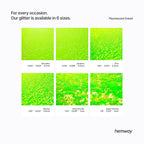 Hemway Polyurethane & Epoxy Resin Glitter 100g / 3.5oz Metallic Crystal Flake Additive for Flooring Jewelry Tumblers Glass Pigment - Extra Chunky (1/24" 0.040" 1mm) - Fluorescent Green