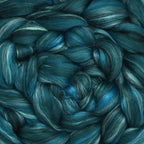 Merino Silk Luxe Tonal Designer Blend. Superfine Merino, Mulberry Silk, Tussah Silk. Top Roving for Spinning or Felting. Meadow Mist 4oz