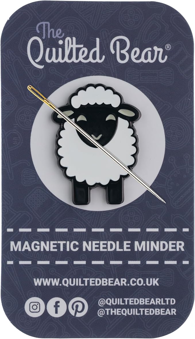 The Quilted Bear Needle Minder - Needle Minder Magnet for Keeping Sewing & Embroidery Needles, Cross Stitch Needles Safe - Stress Free Stitching Cross Stitch Supplies & Embroidery Supplies (Sheep)