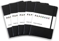 PAPERAGE Lined Journal Notebook, 5 Pack, (Black), 160 Pages, Medium 5.6 in x 8 in - 100 GSM Thick Paper – Hardcover Journaling Notebook for Work, School & Note Taking