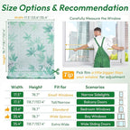 rabbitgoo Rainbow Window Privacy Film Decorative Stained Glass Diamond Pattern Window Sticker with Iridescent Tint Non-Adhesive Static Cling for Home Office Bathroom, Green Leaf 17.5 x78.7 inch