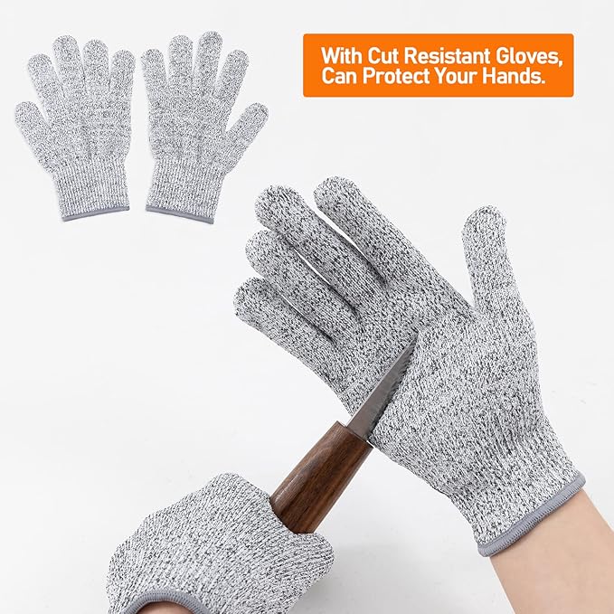10Pcs Wood Carving Kit, Beginner Set With Resistant Gloves, Spoon & Whittling Knife, Sandpaper for Woodworking