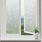 rabbitgoo Window Privacy Film Frosted Glass Film, Decorative Cling UV Sun Blocking Decals, Frosting Window Clings for Home Bathroom Door Coverings, 23.6 x 118.1 inches