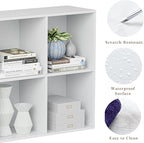 Wooden Cube Storage Organizer with Closed Back Panel, 11in Cube Shelf Opening, Bookshelf, Display Shelf,Closet Cabinet for Home and Office (Embossed White, 6-Cube 35.98L*9.45W*24.09H)