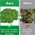 Draupnir Fake Green Moss for Potted Plants, 10.6OZ Fake Moss for Plants Indoor,Faux Moss for Crafts Artificial Moss Decor, DIY Decorative Moss for Fairy Garden Glass Containers Wedding (300g)