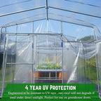 Farm Plastic Supply - Clear Vinyl Sheeting - 15 Mil - (4'6" x 3.5') - Vinyl Plastic Sheeting