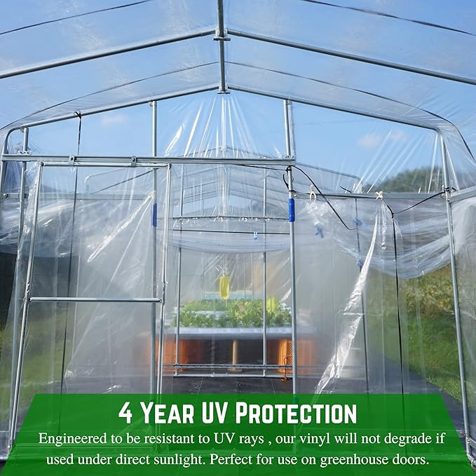 Farm Plastic Supply - Clear Vinyl Sheeting - 15Mil - (4' 6" x 5') - Vinyl Plastic Sheeting, Clear Vinyl Sheet for Storm Windows, Covering, Protection, Tablecloth Protector