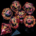 ARUOHHA DND Resin Dice Dragon Eye Dice Liquid Core Red Sharp Edged Dice Set with Gift Box, Polyhedral D and D Dice Set Role Playing Game D20 D12 D10 D8 D6 D4