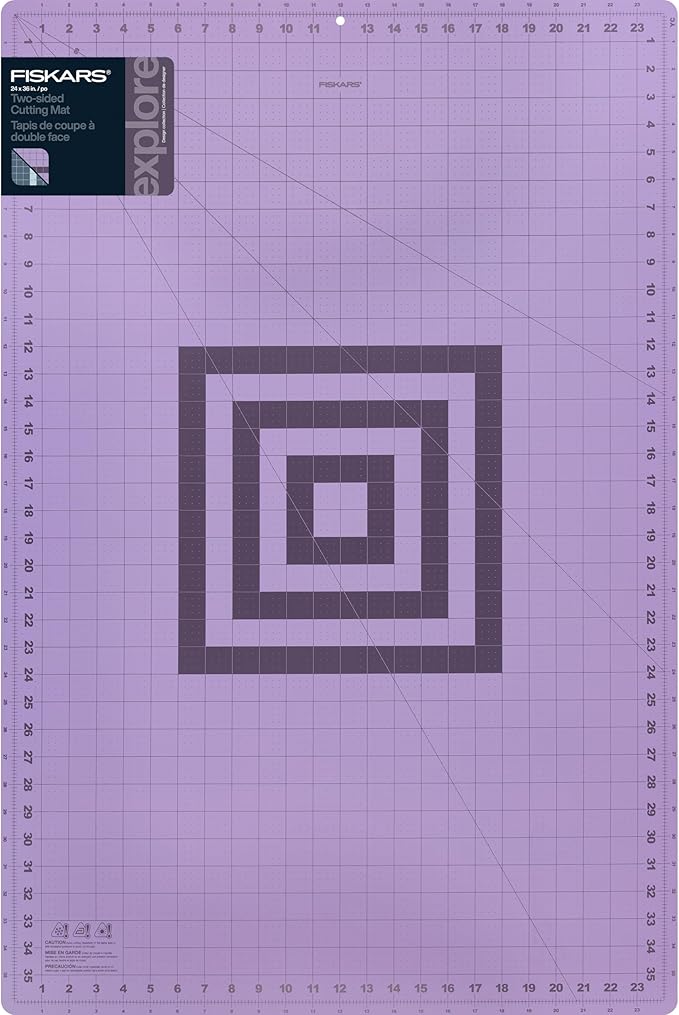 Fiskars Self Healing Cutting Mat with Grid for Sewing, Quilting, and Crafts - 24" x 36 Grid Lilac/Mountain Haze