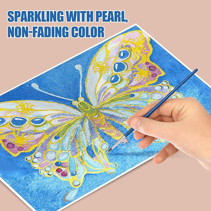 Mini Forestry Shifting Watercolor Painting Kit, 20 Color Shifting Watercolor Paint Set, Shimmer Metallic Watercolor Set, Glitter Watercolor Paint, Solid, Rococo Style