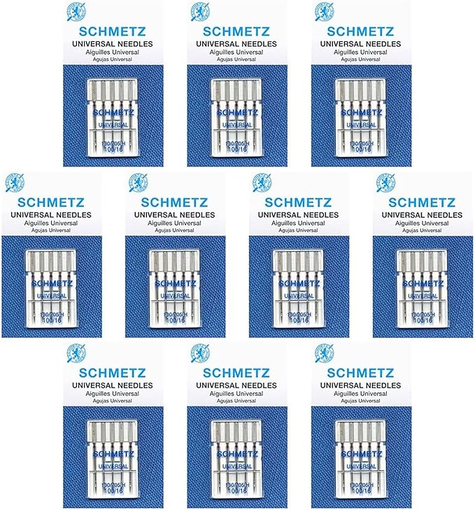 SCHMETZ Universal Sewing Machine Needles - Heavy Duty Multi Purpose Sewing Needle, Size 100/16, 5-Needle Card, Pack of 10
