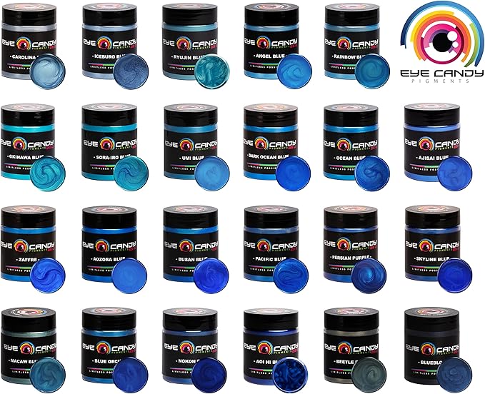 Eye Candy Mica Powder Pigment “Rainbow Blue” (50g) Multipurpose DIY Arts and Crafts Additive | Woodworking, Epoxy, Resin,Natural Bath Bombs, Paint, Soap, Nail Polish, Lip Balm