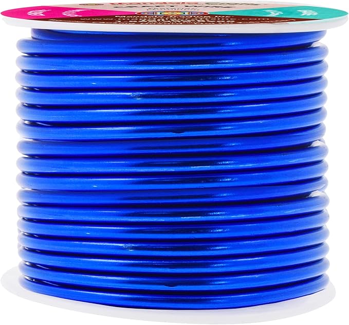 Mandala Crafts 10 Gauge Anodized Aluminum Craft Wire for Jewelry Making - 32 FT Colored Flexible True Blue Wire - Bendable for Bonsai Armature Crafting Sculpting