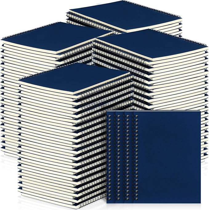 Yahenda 72 Pcs Spiral Notebook Bulk A5 Journal Lined 8.3'' x 5.5'' Writing Composition Paper Small Notepad Subject Notebook for Students Office Business Back to School Supplies (Deep Blue)
