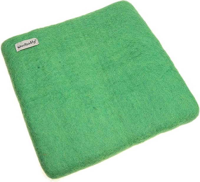 Woolbuddy Needle Felting Pad – Green Wool Mat 10x10x1.5" – Foam Alternative Base for 3D, Wet, & Dry Felting Crafts