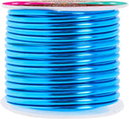 Mandala Crafts 10 Gauge Anodized Aluminum Craft Wire for Jewelry Making - 32 FT Colored Flexible Bondi Blue Wire - Bendable for Bonsai Armature Crafting Sculpting