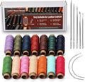 0.55 mm Round Waxed Thread, 14 Colors 76 Yards Spool Wax Coated String, Leather Sewing Waxed Thread for Sewing, Stitching, Beading, Bookbinding, Bracelet, Braiding