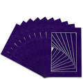 Pack of Ten Acid Free 11x14 Mats Bevel Cut for 8.5x11 Photos - Purple Crocus Suede Precut Matboards With Backing Boards and Self Seal Photo Mat Bags For Pictures, Photos, Framing - 4-ply Thickness