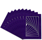 Pack of 25 Acid Free 11x14 Mats Bevel Cut for 8.5x11 Photos - Purple Crocus Suede Precut Matboards For Pictures, Photos, Framing - 4-ply Thickness