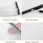 Sooez 36 Pack Mesh Zipper Pouch with Sticky Labels, A4 Mesh Bags Board Game Puzzles Organization Storage, Durable Letter Size File Folders Organizer Teacher School Classroom Office Supplies, Black