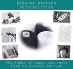 Black & White Sewing Thread - 6 Spools of Polyester Thread for Sewing Machine for Beginners, Hand Stitching & Quilting - 1000 Yards Per Spool