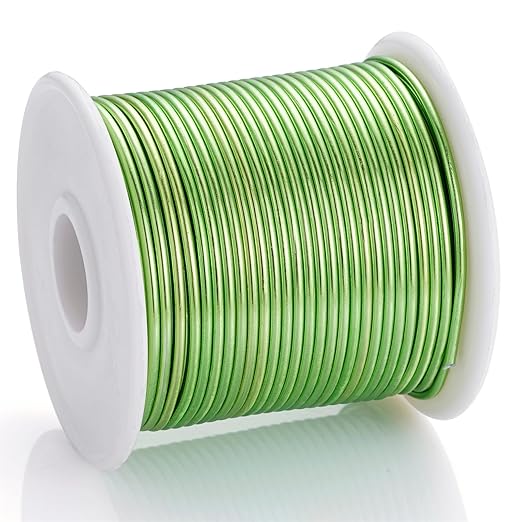 12 Gauge Light Green Aluminum Craft Wire (105FT) - Anodized for Jewelry Making, Beading Floral, Plant Gardening, Sculpting & Modeling Craft Wire (Light Green #8, 2mm)