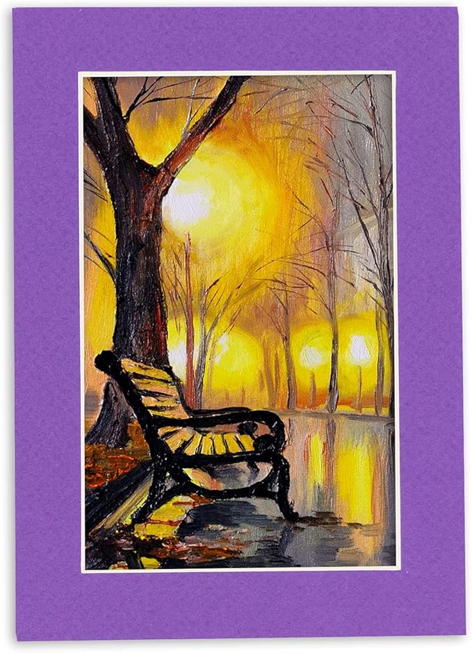 11x14 Mat for 8.5x11 Photo - Precut Purple Picture Matboard for Frames Measuring 11 x 14 Inches - Bevel Cut Matte to Display Art Measuring 8.5 x 11 Inches - Acid Free Pack of 100 MATS