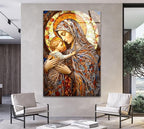My Photostation.com 14Wx20H'' Jesus and Virgin Mary Glass Wall Art Tempered Glass Printing Wall Decor Large Wall Art Wall Hangings