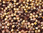 0.88oz (Approx. 500 Beads) Mix of Faceted Fire Polished Pressed Czech Glass Beads, Sparkling Shiny Mix BCV