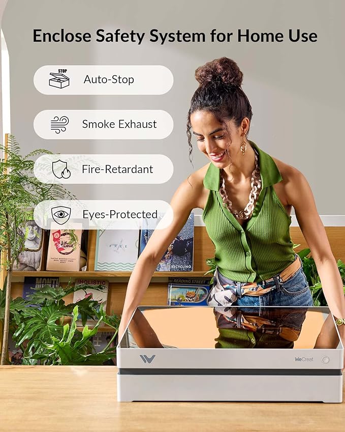 WECREAT Vista 10W Laser Engraver, 0.06 * 0.04mm Super Precision, 600mm/s Speed, with TopView Camera & Flip Laser, Compact Diode Laser Engraving Machine for Wood Cardboard Metal Jewelry Gifts Making