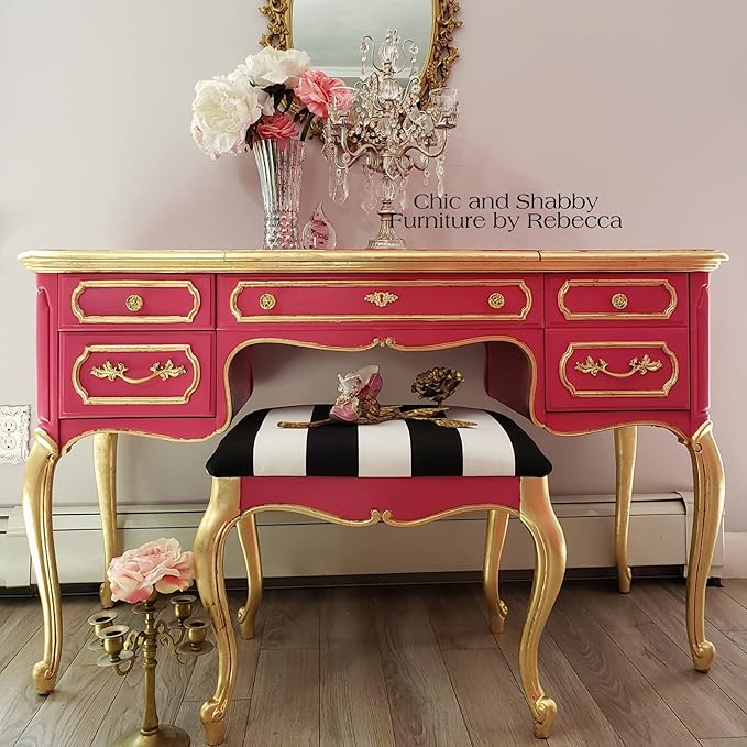 Dixie Belle Paint Company Chalk Finish Furniture Paint - Peony (32oz) - Matte Hot Pink Chic Chalk Mineral DIY Furniture Paint