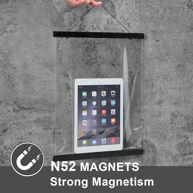 WITCOLOR Magnetic Poster Hanger Frame, 10x20 10x13 10x16 Black Wood Wooden Magnet Canvas Artwork Print Dowel Poster Hangers Frames Hanging Kit