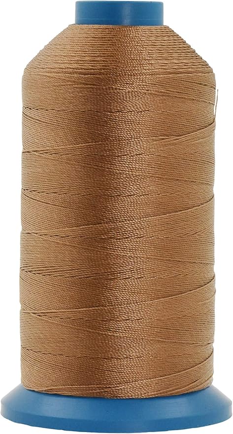 Mandala Crafts Bonded Nylon Thread Russet Brown Heavy Duty Sewing Threads - 1250 YDs Size 138 420D T135 Tex 135 Thread for Leather Jeans Weaving Outdoor Marine Upholstery Threads