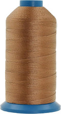 Mandala Crafts Bonded Nylon Thread Russet Brown Heavy Duty Sewing Threads - 1250 YDs Size 138 420D T135 Tex 135 Thread for Leather Jeans Weaving Outdoor Marine Upholstery Threads