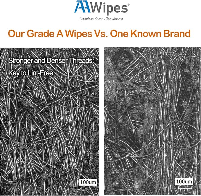 AAwipes Cleanroom Wipes Lint Free Wipes 4" x 4" Cellulose/Polyester Blend (4" x 4"-600 Pcs) Nonwoven Wipers (NW06804)