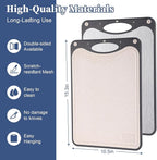 Titanium Cutting Boards For Kitchen, Double Sided Cutting Board, Food Grade Titanium And Wheat Straw PP Chopping Board, Easy To Clean, Large Size 15”×10” Dark Gray