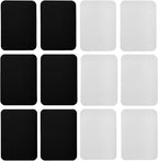 Johnson & Smith Iron On Patches - 12-Piece Iron On Patch for Clothing, Pants Repair - Adhesive Fabric Patches in Rectangle Shapes - Easy to Use, No Sewing Needed - Black and White