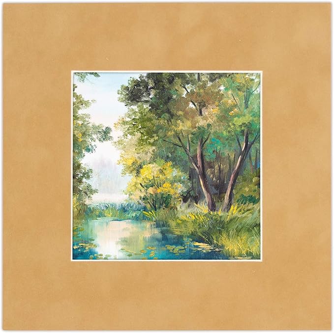 Pack of 25 Acid Free 8x10 Mats Bevel Cut for 5x8 Photos - Beige Suede Precut Matboards For Pictures, Photos, Framing - 4-ply Thickness