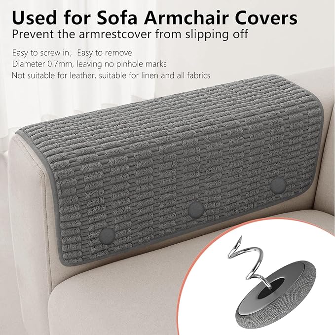 12 Colors Fabric Covered Button Twist Pins Dust Ruffle Pins- for Sofa，Upholstery，Armchair Caddies, Armrest Covers,Bed Skirts, Slipcovers, Headliners (Medium Gray, 24)