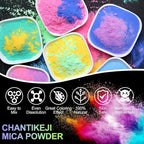 CHANGTIKEJI Mica Powder - 81 Colors - 10g/Bottle of Natural Pigment Powder for Epoxy Resin，Soap Making，Candle Making,Car Freshies,Dye,Nail Polish,Bath Bombs