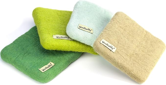 Woolbuddy Needle Felting Pad - Durable Wool Mat for Craft Projects, Foam Alternative, 6"x6"x1.5" (White)