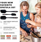 DI ORO Silicone Spatula Set - Rubber Kitchen Spatulas for Baking, Cooking, & Mixing - 600°F Heat-Resistant & BPA Free Silicone Scraper Spatulas for Nonstick Cookware - Dishwasher Safe (3pc, Black)